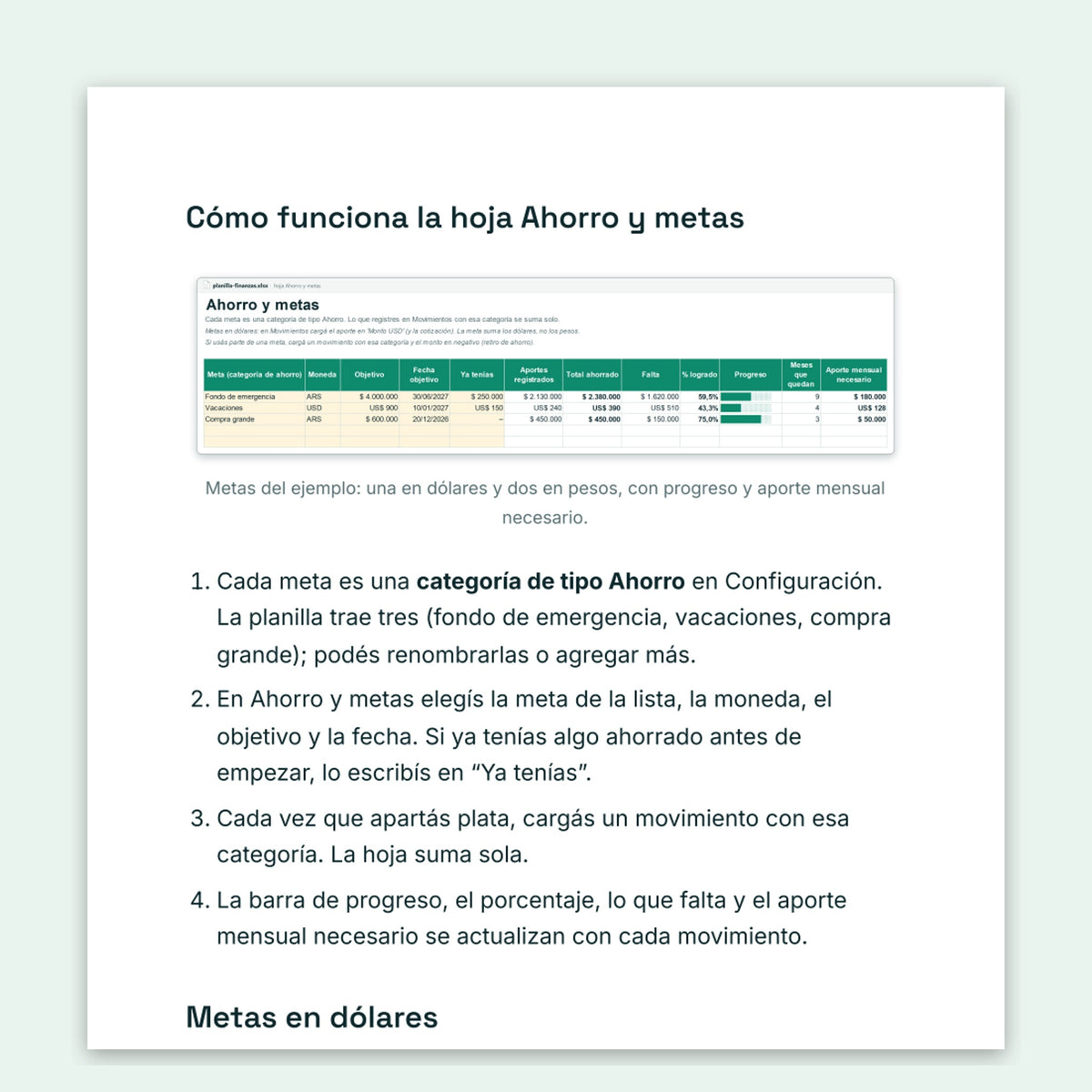 Planilla de finanzas personales